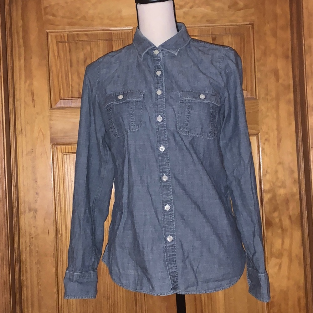 J Crew Factory Denim Button Down Shirt Small